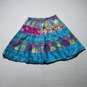 Gonna midi patchwork vintage Kathmandu Imports donna taglia M/L Cottagecore Boho - Foto 1 di 7