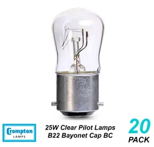 20 x 25W Clear Pilot Light Globes Bulbs Lamps B22 Bayonet BC Incandescent 10181 - Picture 1 of 2