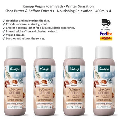 Baño de espuma vegana Kneipp Winter Sensation - Extractos de manteca de karité y azafrán 4x400 ml Foto 1 de 3