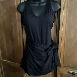 Tempt Me Women’s Size L Black Modest Wrap Skirt One Piece Swimsuit - Picture 1 of 6