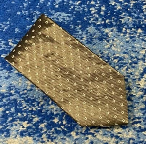 Corbata de seda geométrica plateada Giorgio Armani vintage Italia - Imagen 1 de 4