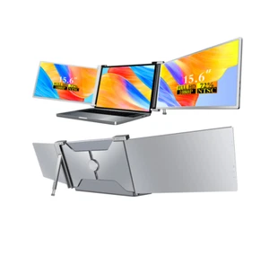 Portable Dual Monitor Laptop Triple Screen Extender 1080P Monitor Plug And Play - Picture 1 of 12