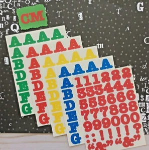 Creative Memories Retired Primary Color Alphabet Letter Stickers 4 Sheets+Number - Picture 1 of 7