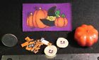 Halloween Witch Hat Fabric Pumpkin Plate Misc Party Decor AS IS 1:12 Mini HN7297