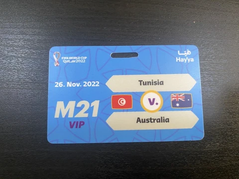Qatar 2022 VIP Souvenir Hayya Gate Pass Tunisia V. Australia FIFA World Cup M#21 Cover
