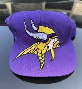 De colección Años 90-Minnesota Vikings Big Face Logo Lana Snapback Sombrero • Impecable • RARO - Imagen 1 de 10