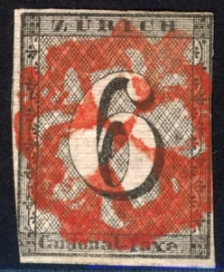 Suiza 1846 Zurich Edición Scott# 1L4 Muy Fino 31/2 Margen Usado Escasa Gema - Imagen 1 de 2