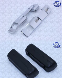 Bases de reposabrazos delanteras con par de almohadillas cromadas ajuste 68-72 Demon Dart Valiant Scamp Mopar - Imagen 1 de 5