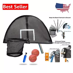Universal Trampoline Basketball Hoop with Adjustable Angle - Perfect for Kids - Picture 1 of 9