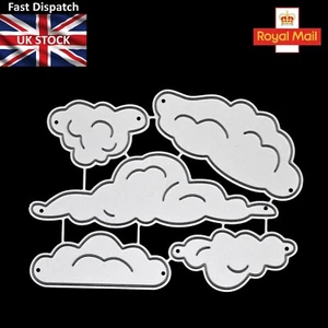 Set Of 5 Metal Cutting Cloud Dies, Clouds, Stencils, Crafts, Card Making, F9 - Picture 1 of 7