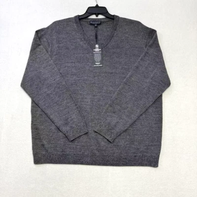 Suéter HART SCHAFFNER MARX Hombres LS Lana Merino Extra Fina Gris Oscuro 2XB NUEVO CON ETIQUETAS $99 Foto 1 de 4