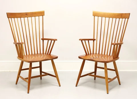 Pompasoonuc Mills Mason Solid Cherry Dining Armchairs - Pair Cover