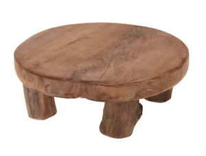 Teak Holz Pflanzenhocker - 20x7 cm - kleiner Deko Hocker Blumenhocker massiv - Bild 1 von 1