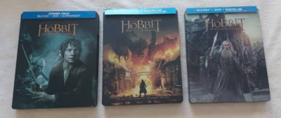 El Viaje El Hobbit / Cinco Ejércitos / Smaug Blu Ray + DVD Futureshop Steelbook x 3 Foto 1 de 2
