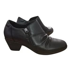 Clarks Women’s Emily2 Braley Black Leather Slip-On Loafers Comfort Shoes Size 9M - Picture 1 of 8