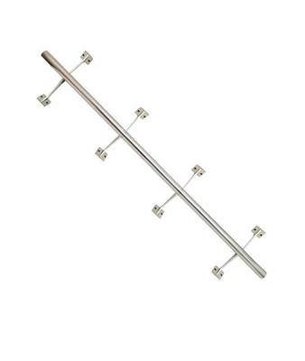 8ft Bar Foot Rail Kit, 304 Stainless Steel Tube with Polished Finish & Brushe... - Image 1 of 4
