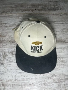 VINTAGE CHEVY CHEVROLET KICK A LITTLE! STRAPBACK BASEBALL HAT CAP NISSUN Stains - Picture 1 of 7