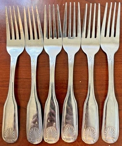 Juego de 6 horquillas de acero inoxidable Classic Shell by Winco TOULOUSE - Imagen 1 de 7