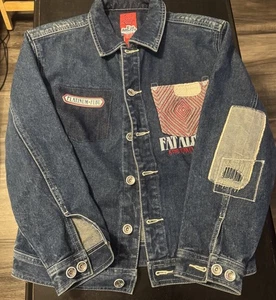 FUBU Platinum Vtg Jacket Fat Albert Junkyard Gang Denim Button Size 10-12 Y2K - Picture 1 of 9