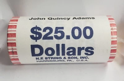 2008 P JOHN QUINCY ADAMS $25 ROLO DE BANCO DE DÓLAR DE OURO ~ H/T ~ GEM UNC - Imagem 1 de 3