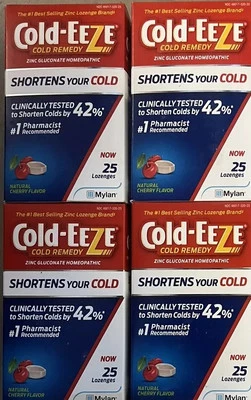 Paquete de 4 - 25 pastillas de zinc Cold-eeze cada caja - sabor cereza Foto 1 de 3