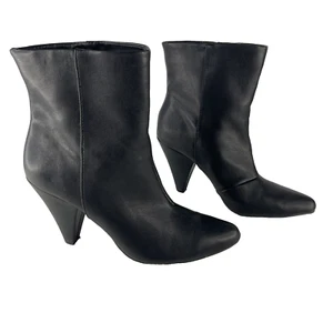 DOLCE VITA Loxen Pull On Black Leather Ankle Boot 3.5" Heel Buttery Soft US 7.5 - Picture 1 of 15