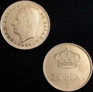 *GUTSE* J. CARLOS I-2, 25 PESETAS 1984, BRILLO ORIGINAL, SIN CIRCULAR. - Imagen 1 de 1