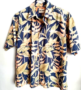 Camisa Cook Street Honolulu Para Hombres Hawaiana Aloha Talla L Azul Rosa Floral Bolsillo - Imagen 1 de 8