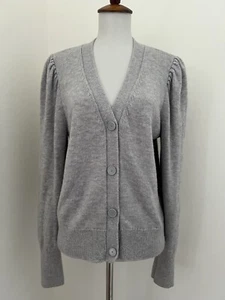 Kate Spade Women's Size M Gray V-Neck Cardigan Sweater Long Sleeve Button Front - Picture 1 of 7