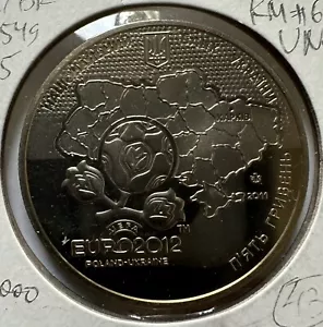 5 Hryven EURO 2012 Kharkiv Commemorative Coin Uncirculated KM#659 German Silver - Picture 1 of 2