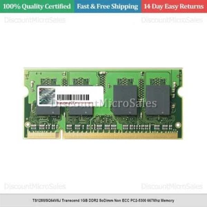 TS128MSQ64V6J Transcend 1GB DDR2 SoDimm Non ECC PC2-5300 667Mhz Memory - Picture 1 of 1