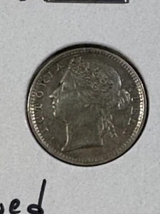 1889 Straits Settlement 10 Cents Silver Coin Cleaned - Picture 1 of 4