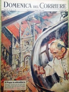 La Domenica del Corriere 16 Agosto 1964 WW1 De Gasperi Papa Paolo VI Luna Marte - Picture 1 of 1