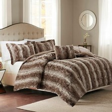 Olliix Madison Park Zuri Faux Fur Comforter Set Mp10-3072