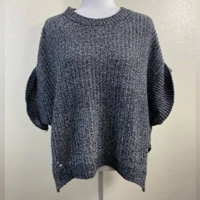 Suéter feminino BCBGMAXAZRIA mistura de lã tamanho pequeno robusto malha quadrada tamanho grande aconchegante - Imagem 1 de 4