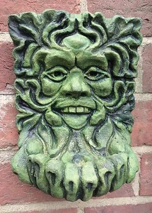 Placa de pared de hombre verde manos ahuecadas alimentador de pájaros PIEDRA adorno jardín 20cm/8" H - Imagen 1 de 2