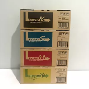 Kyocera Toner Kit Set of 4 TK592K TK592C TK592M TK592Y For FS-C2026, FS-C2126 - Picture 1 of 5