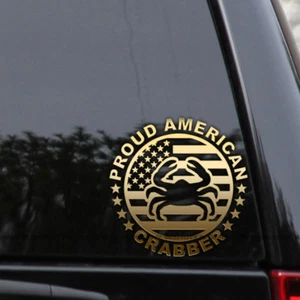 Crabber Proud American Crab Fisher Vinyl Decal Sticker - Picture 1 of 2