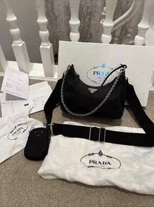 PRADA RE EDITION 2005 NYLON CROSS BODY SHOULDER BAG & POUCH IN BOX FAB CONDITION - Picture 1 of 10