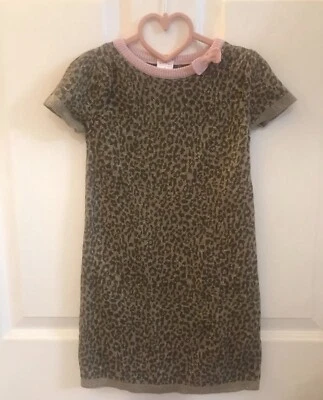 Vestido niña guepardo animal print talla 5 usado marca Okie Dokie Foto 1 de 3