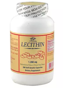 Lecithin 1200mg 200 Softgels Antioxidans, FRISCH KOSTENLOSER US-VERSAND - Bild 1 von 2