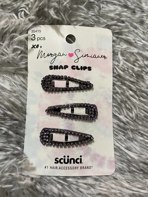 Pinzas para el cabello Scunci X Morgan Simianer púrpura estrás, 3 piezas Foto 1 de 2