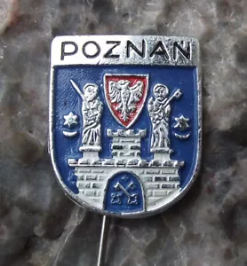 Poznan Polish City Poland Heraldic Crest Castle Gates Coat of Arms Pin Badge - Picture 1 of 6