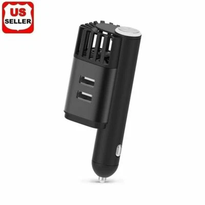 2 in 1 Car Dual USB Fresh Air Ionic Purifier Oxygen Bar Ozone Ionizer Cleaner US - Image 1 of 4