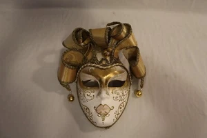 Gold Venetian Mask Hand Painted Made in Italy - Picture 1 of 6