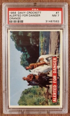 1956 Orange Davy Crockett #7 Alerted For Danger Authentic Original PSA 7 NM - Image 1 of 2