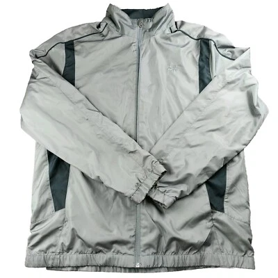 Chaqueta cortavientos vintage Starter adulto gris medio rayas negras cremallera completa años 90 Foto 1 de 4