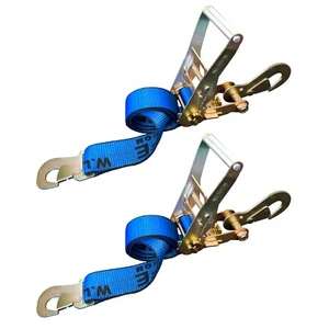 Paquete de 2" x 8' todoterreno EE. UU. correa de trinquete con remolque de gancho a presión - Imagen 1 de 7
