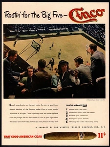 1947 CINCO Cuban Cigars - MADISON SQUARE GARDEN - New York - Sports VINTAGE AD
