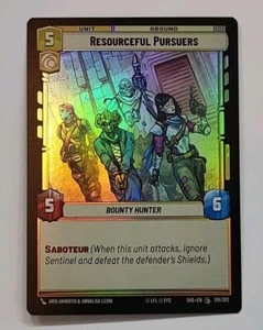 STAR WARS UNLIMITED SHD #218 RESOURCEFUL PURSUERS COMMON UNIT FOIL PARALLEL - Picture 1 of 2